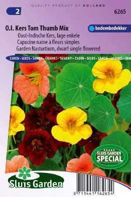 Oost-Indische kers Tropaeolum Majus Nanum Tom Thumb Enkel Gemengd