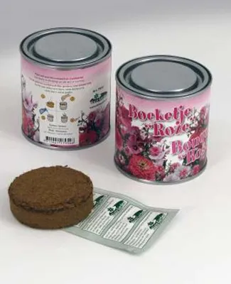 Blikje Boeketje Roze per 5 stuks