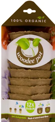 Woodee pot  8×8 cm per 12 stuks