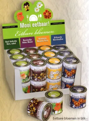 Showdoos met eetbare bloemen 24 stuks