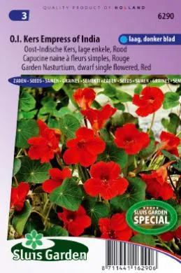 Oost-Indische kers Tropaeolum majus nanum Empress ofIndia enkel