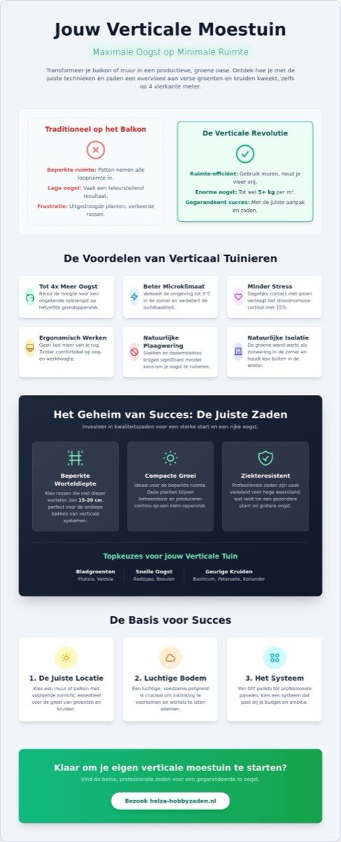 Verticale moestuin maken in 2026: De complete gids voor een maximale oogst op minimale ruimte