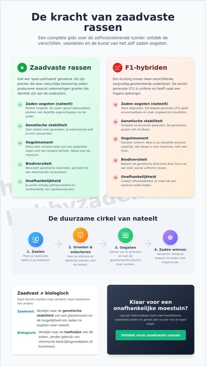 Wat zijn zaadvaste rassen? Alles over natuurlijke zaden en nateelt