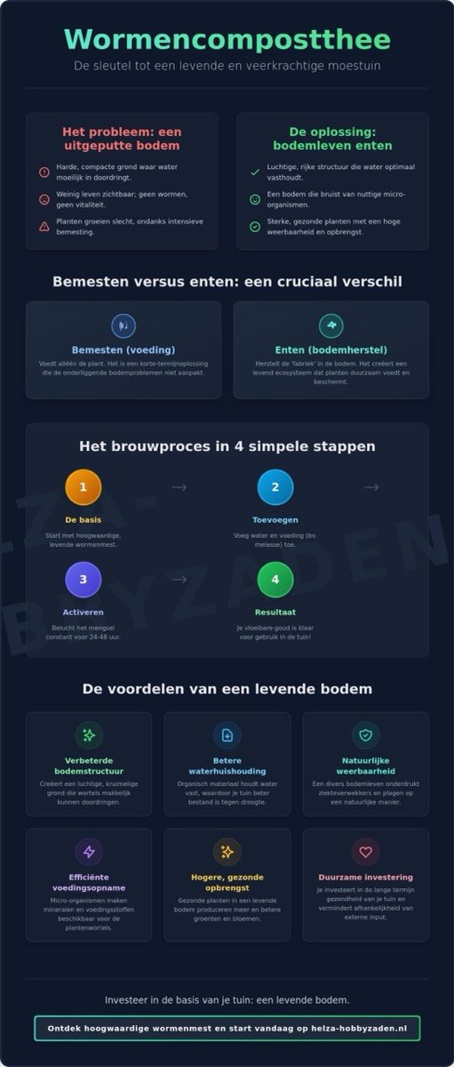 Bodemleven enten met wormencompostthee: de complete gids voor 2026