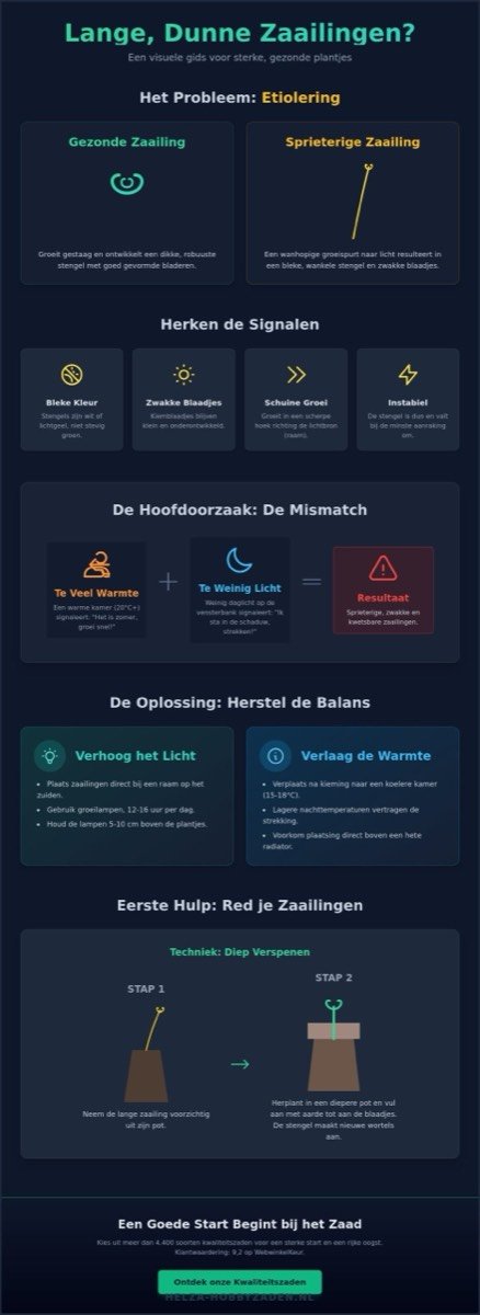 Zaailingen worden lang en dun? Zo voorkom en herstel je sprieterige plantjes