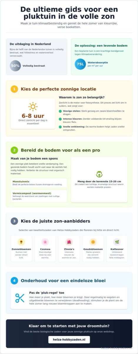 Een pluktuin aanleggen op een zonnige plek: de complete gids voor 2026