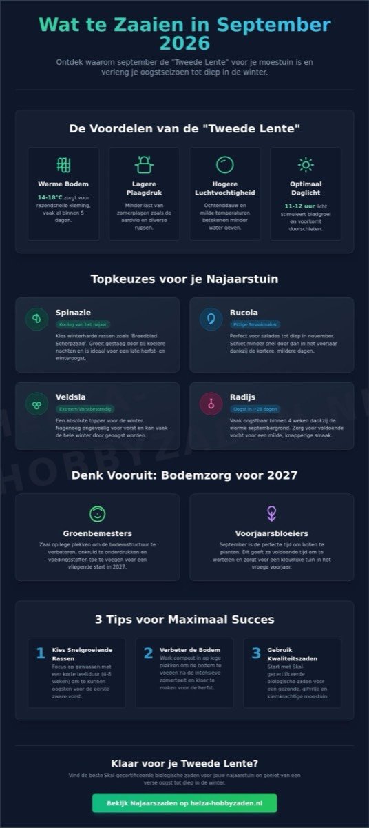 Wat zaaien in september 2026? De complete gids voor een rijke najaarsoogst
