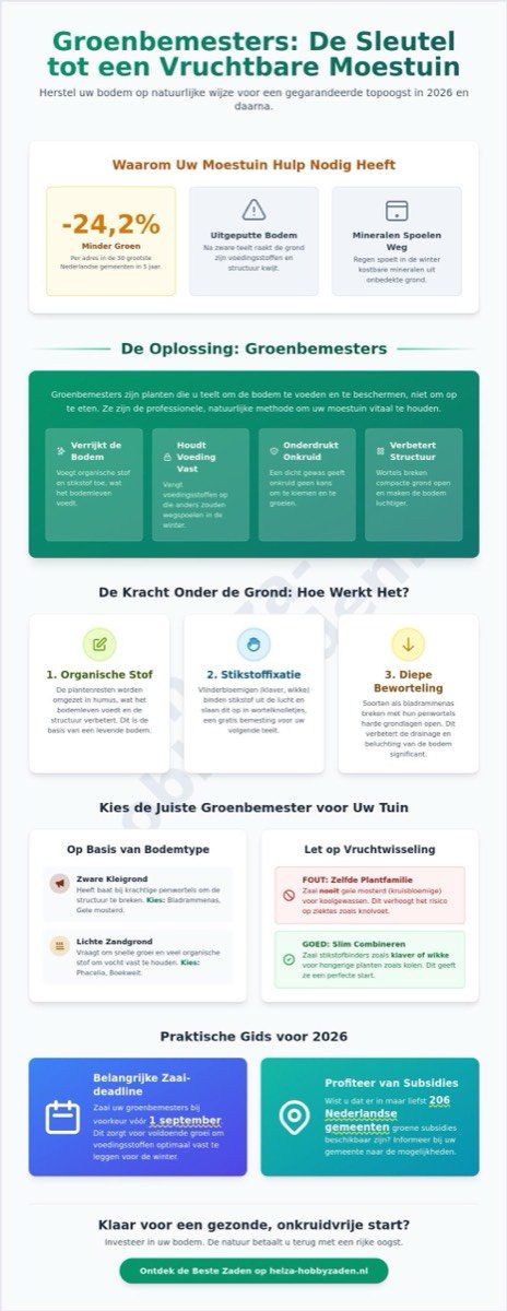 Groenbemesters voor de moestuin: De complete gids voor een gezonde bodem in 2026