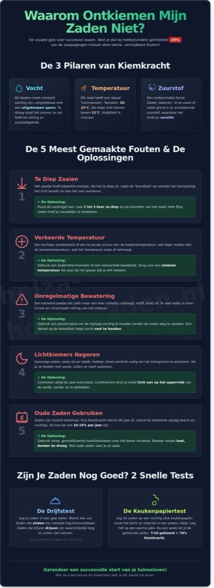 Waarom ontkiemen mijn zaden niet? De 10 meest voorkomende oorzaken