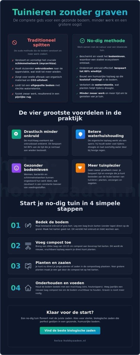 Tuinieren zonder graven: de complete gids voor een gezonde bodem in 2026