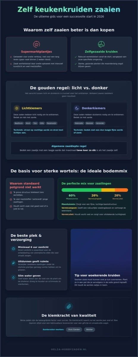 Keukenkruiden zaaien in 2026: de complete gids voor een geurige kruidentuin