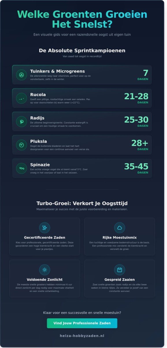 Welke groenten groeien het snelst? De top 15 voor een razendsnelle oogst